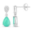 Boucles d'oreilles en or blanc 10K avec émeraude zambienne et diamants de 2,28 carats