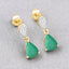 2.28 Carat Genuine Zambian Emerald and Diamond 10K Yellow Gold Earrings