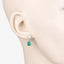 2.28 Carat Genuine Zambian Emerald and Diamond 10K Yellow Gold Earrings