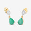 2.28 Carat Genuine Zambian Emerald and Diamond 10K Yellow Gold Earrings