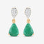 2.28 Carat Genuine Zambian Emerald and Diamond 10K Yellow Gold Earrings