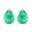 0.70 Carat Genuine Zambian Emerald 14K Yellow Gold Earrings