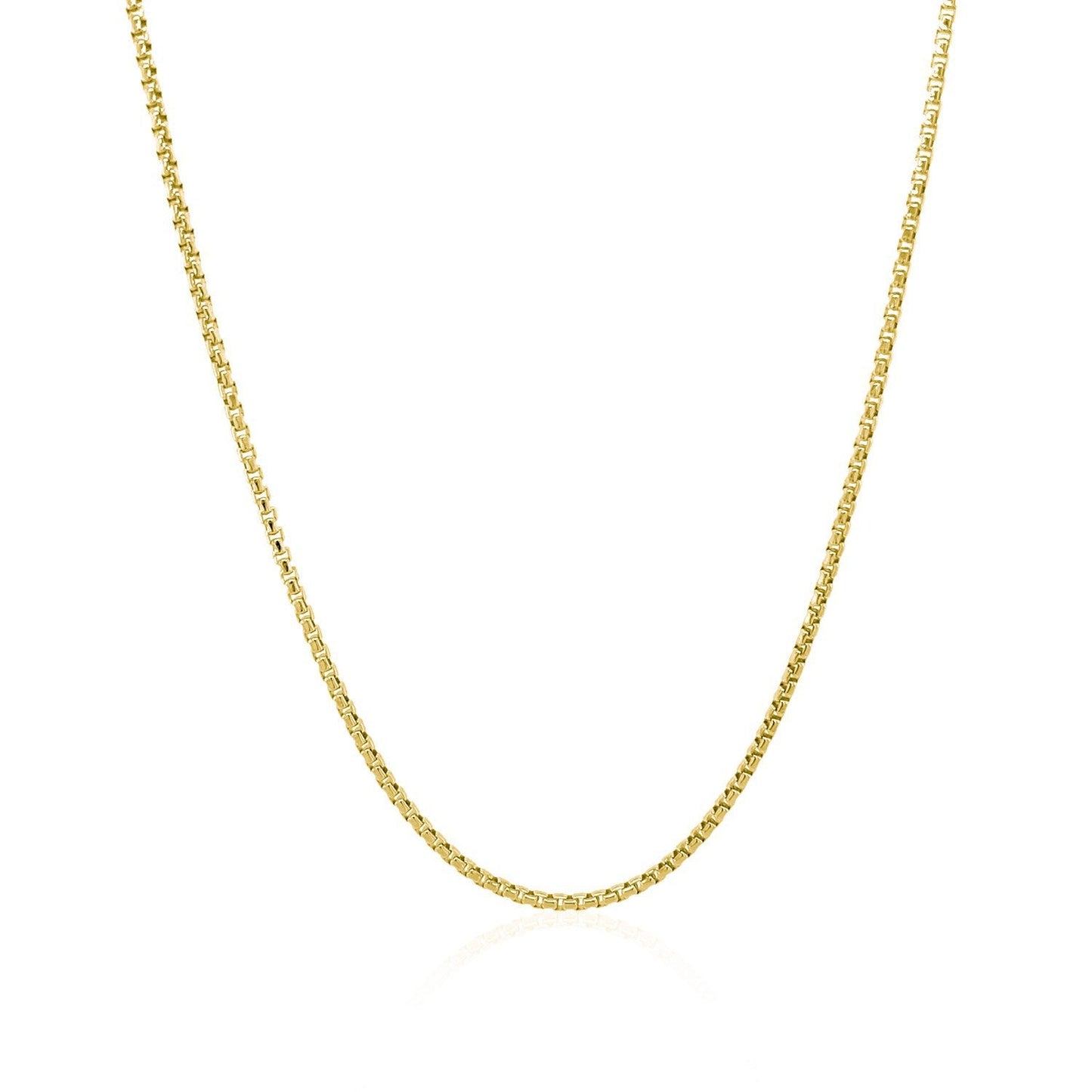 14k Yellow Gold Round Box Chain - 1.35 mm