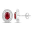 2.12 Carat Genuine Ruby and White Diamond 14K White Gold Earrings