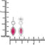 Boucles d'oreilles en or blanc 14K avec rubis et diamants de 1,23 carat