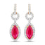 Pendientes de Rubí y Diamante de 14K en Oro Amarillo de 1.23 Quilates