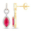 Pendientes de Rubí y Diamante de 14K en Oro Amarillo de 1.23 Quilates