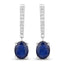 3.24 Carat Blue Sapphire & Diamond 14K White Gold Earrings