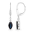 2.73 Carat Genuine Blue Sapphire and White Diamond Earrings in 14K White Gold