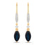 Pendientes de Zafiro Azul y Diamante de 2.73 Quilates en Oro Amarillo de 14K