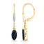 Pendientes de Zafiro Azul y Diamante de 2.73 Quilates en Oro Amarillo de 14K