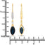 Pendientes de Zafiro Azul y Diamante de 2.73 Quilates en Oro Amarillo de 14K