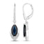 Boucles d'oreilles en saphir bleu et diamants de 2,79 carats en or blanc 14K