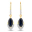 Boucles d'oreilles en or 14K avec saphir bleu et diamant de 2,79 carats
