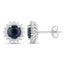 Boucles d'oreilles en saphir bleu et diamant de 2,38 carats en or blanc 14K