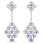 3.90 Carat Genuine Tanzanite and White Topaz Earrings in Sterling Silver