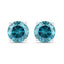 Boucles d'oreilles en diamant bleu véritable de 0,81 carat en or blanc 14 carats