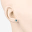 Boucles d'oreilles en diamant bleu véritable de 0,81 carat en or blanc 14 carats