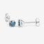 Boucles d'oreilles en diamant bleu véritable de 0,81 carat en or blanc 14 carats