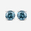 Boucles d'oreilles en diamant bleu véritable de 0,81 carat en or blanc 14 carats