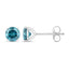 Boucles d'oreilles en diamant bleu véritable de 0,81 carat en or blanc 14 carats