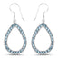 Boucles d'oreilles en argent sterling avec topaze bleue de Londres de 4,32 carats