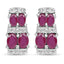 Boucles d'oreilles en rubis remplis de verre de 3,20 carats en argent sterling