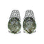 Pendientes de plata esterlina con acentos de diamante y amatista verde de 5.25 quilates