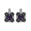 Boucles d'oreilles en améthyste véritable de 2,67 carats et saphirs blancs
