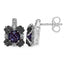 Boucles d'oreilles en améthyste véritable de 2,67 carats et saphirs blancs