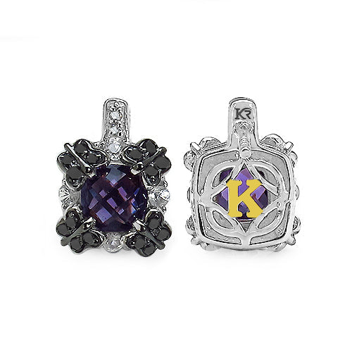 Boucles d'oreilles en améthyste véritable de 2,67 carats et saphirs blancs