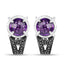 Boucles d'oreilles en argent sterling avec améthyste et diamants de 3,61 carats