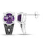 Boucles d'oreilles en argent sterling avec améthyste et diamants de 3,61 carats