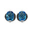 3.74 Carat Genuine Blue Topaz & Black Diamond Earrings