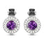 Boucles d'oreilles en argent sterling avec améthyste et diamants de 2,29 carats