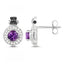 Boucles d'oreilles en argent sterling avec améthyste et diamants de 2,29 carats