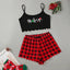 Ensemble de Pyjama Sans Bretelles pour Femmes à Thème de Noël