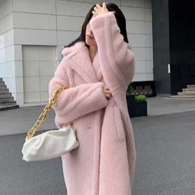 Abrigo de piel sintética a la moda para comodidad elegante
