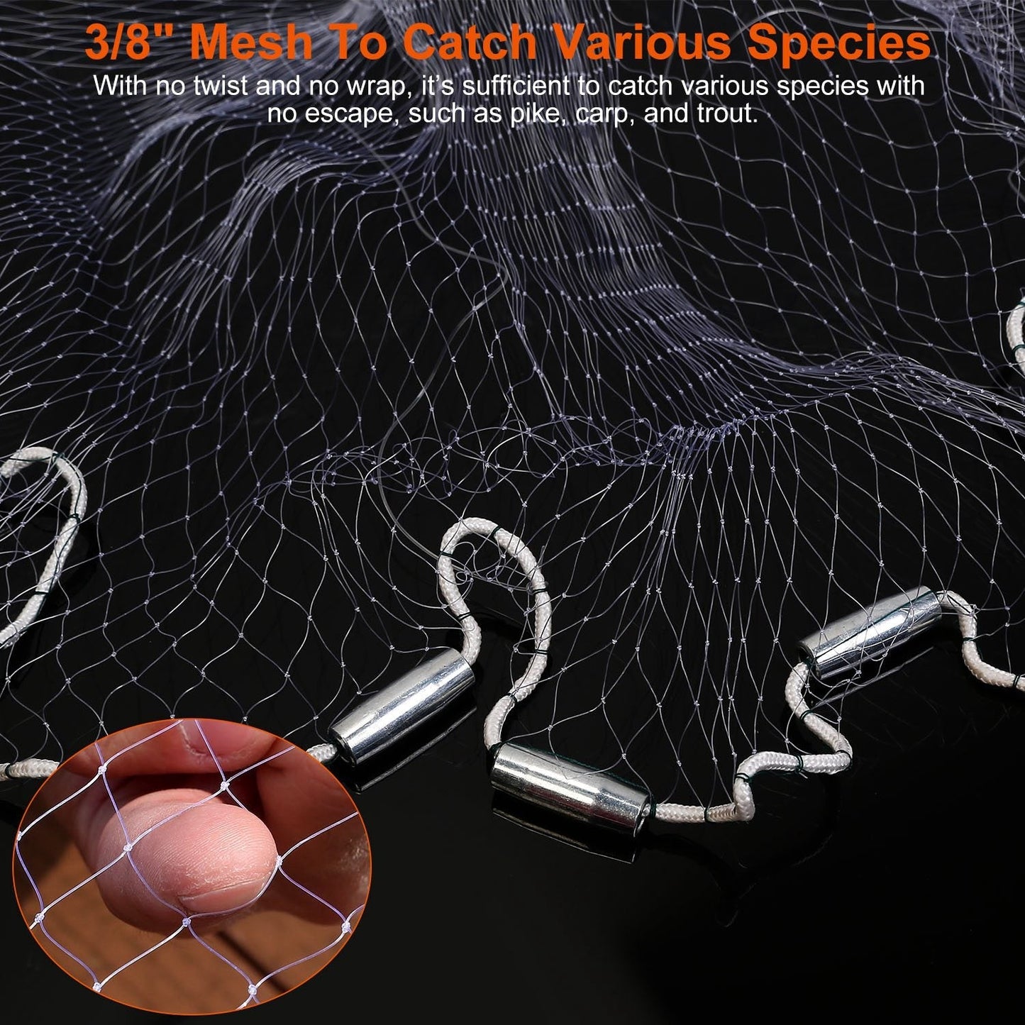 GBruno Filet de Pêche à Jeter de 8 Pieds de Rayon