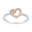 Bague cocktail en diamant en or bicolore 10K - Taille 6-1/2