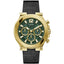Guess Men's Edge Watch - Green Dial with Leather Strap
