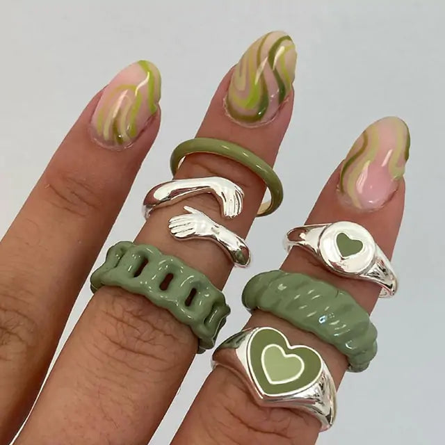 Ensemble de Bagues Vintage Embrace Hands