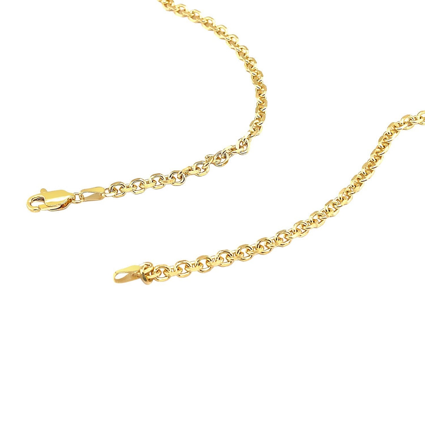 14k Yellow Gold Diamond Cut Cable Link Chain - 4.0mm