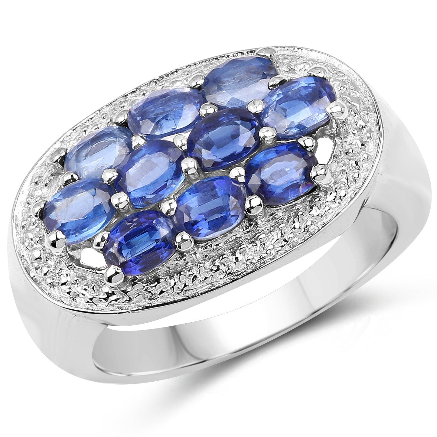 2.20 Carat Genuine Kyanite .925 Sterling Silver Engagement Ring