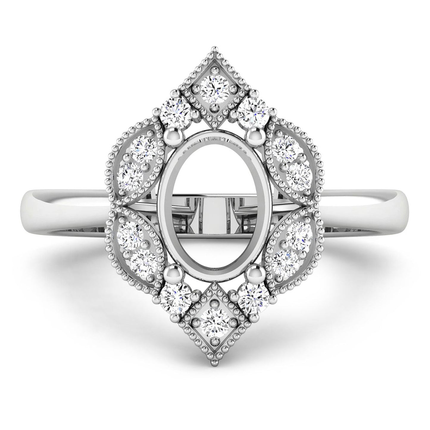 Anillo de Compromiso Semi Montura de Diamante Blanco de 0.20 Quilates en Oro Blanco de 14K