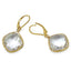 Pendientes Colgantes de Cuarzo Cristal Baño de Oro de 14K