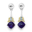 Pendientes de plata esterlina de amatista y topacio azul de 3.79 quilates