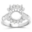 Bague de fiançailles semi-montée en or blanc 14K avec diamant blanc de 0,58 carat
