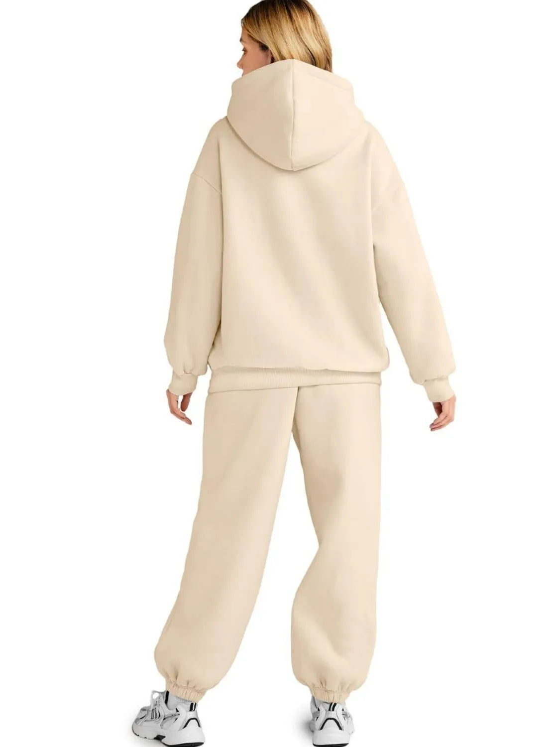 Plus Size Kangaroo Pocket Hoodie and Joggers Set