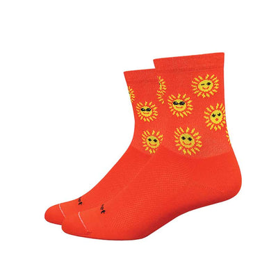 DeFeet Aireator 4" Socks in Poinciana/Yellow - Size S